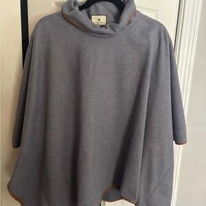Tuckernuck Gray Poncho with Brown Trim
